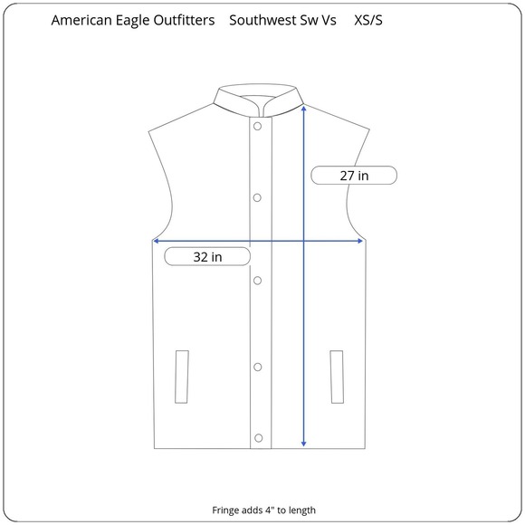 American Eagle Aztec Fringe Poncho Sweater Cardigan Vest Womens XS Southwestern - Picture 10 of 10